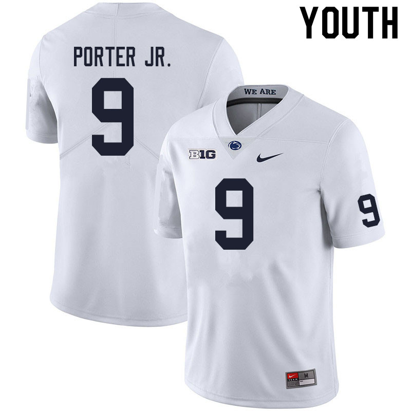 Youth #9 Joey Porter Jr. Penn State Nittany Lions College Football Jerseys Sale-White